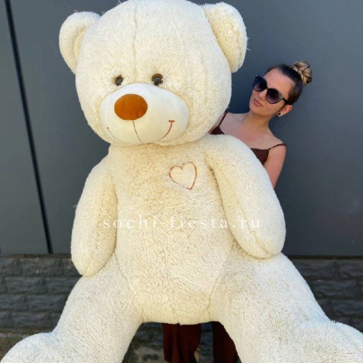 Белый плюшевый мишка большой в Новокузнецке