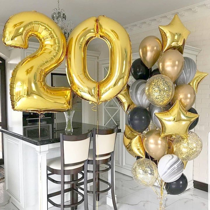 Фольгированный шар Золотая Цифра в Новокузнецке