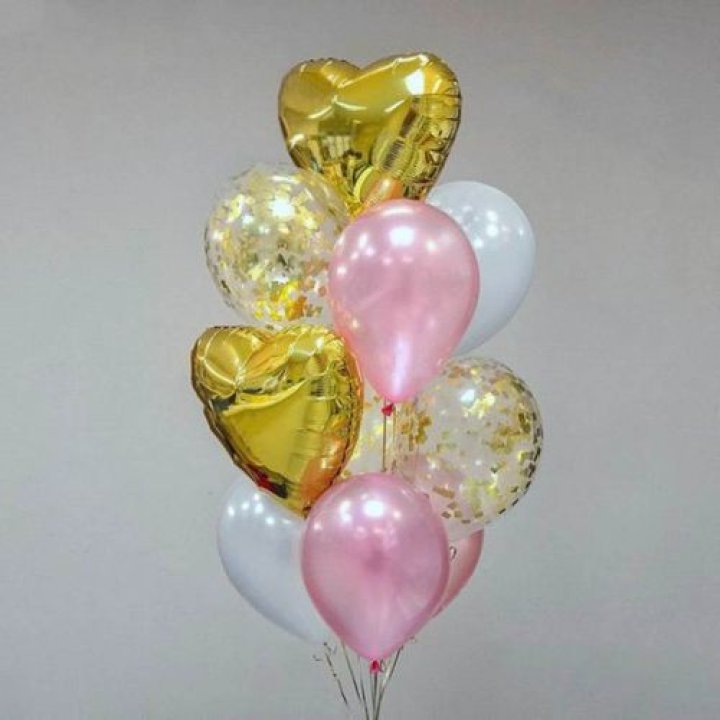 Облако шаров "Рози голд" в Новокузнецке