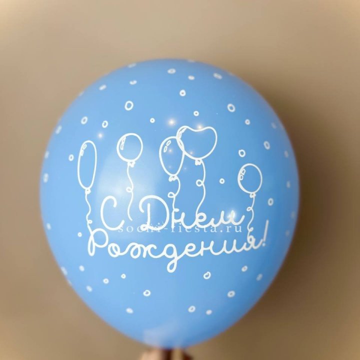 Гелиевый латексный шар С днем рождения! матовый в Новокузнецке