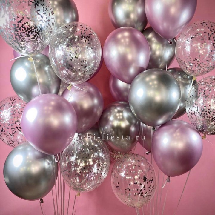 Фонтан шаров "Сильвер пинк" в Новокузнецке