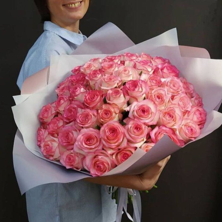 101 роза Джумилия в оформлении  в Новокузнецке