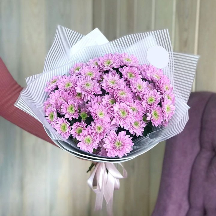 Букет розовых хризантем в Новокузнецке