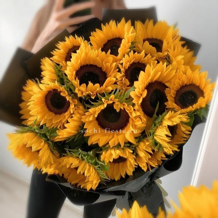 Букет подсолнухов "Гига" в Новокузнецке