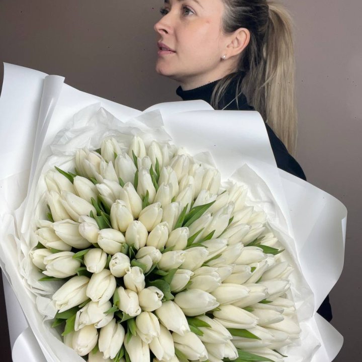 101 белый тюльпан №2 в Новокузнецке