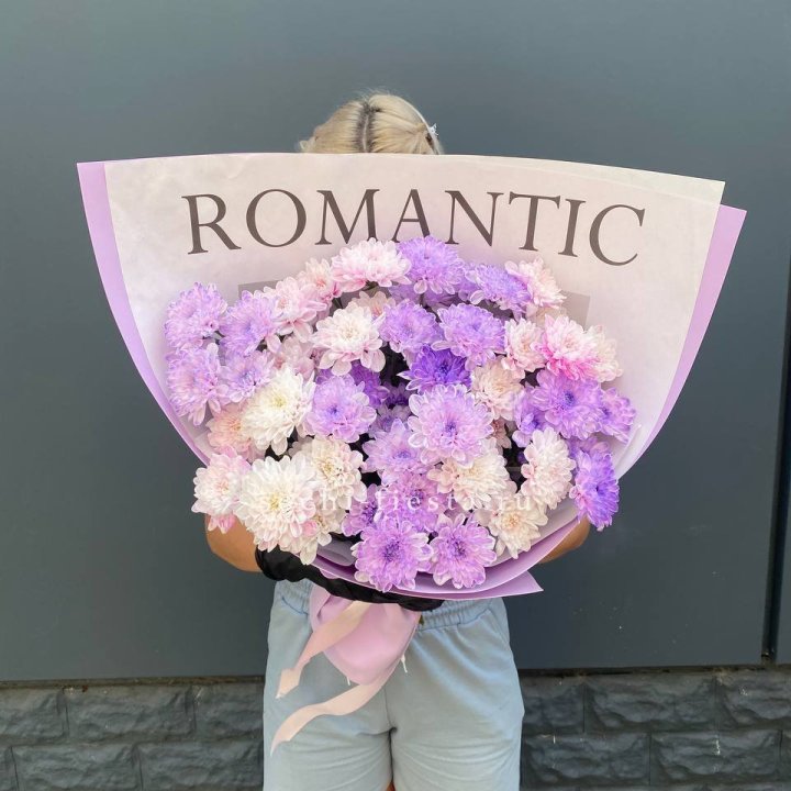 Букет сиреневых хризантем в Новокузнецке