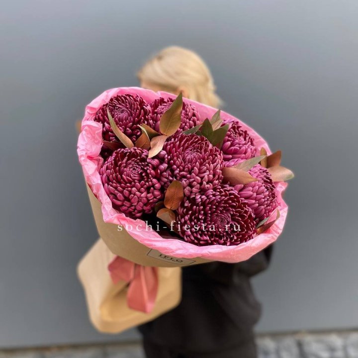 7 Хризантем Бигуди в золоте в Новокузнецке