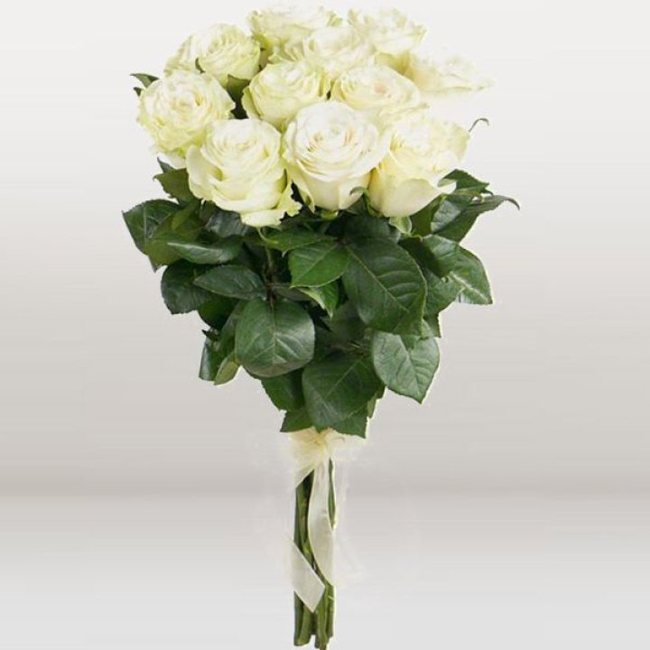 11 белых голландских роз в Новокузнецке
