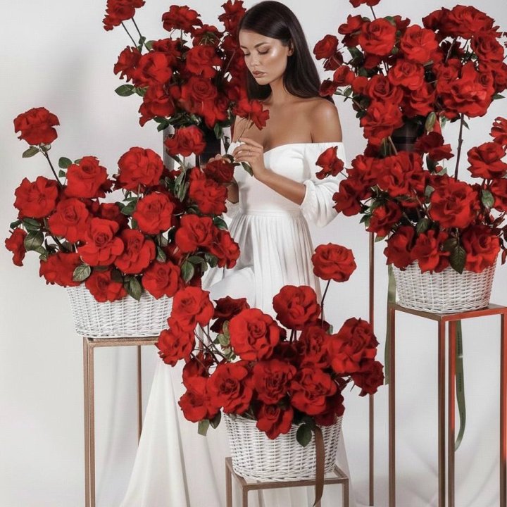 Сет из красных французских роз в Новокузнецке