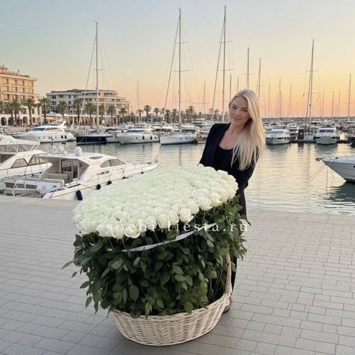 301 высокая роза в корзине в Новокузнецке