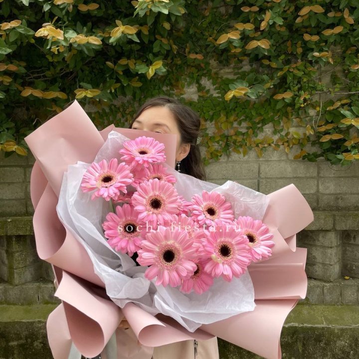 13 розовых гербер в Новокузнецке