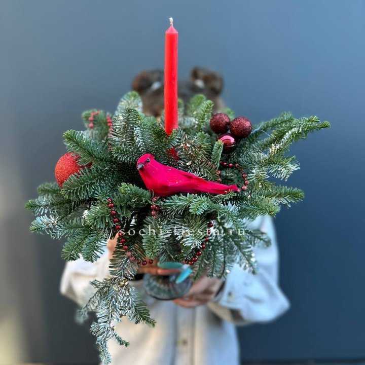 Новогодняя композиция в бокале в Новокузнецке