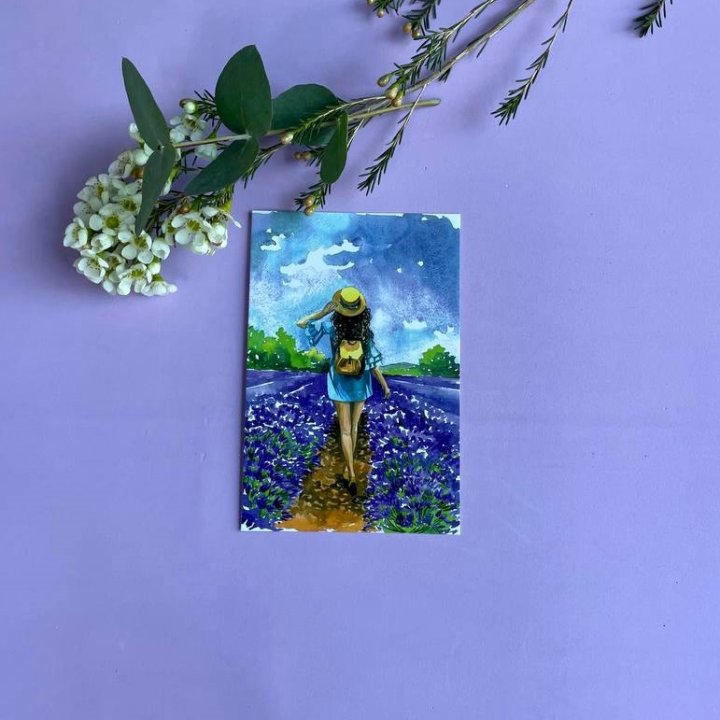 Открытка к букету "Цветочная дорога" в Новокузнецке