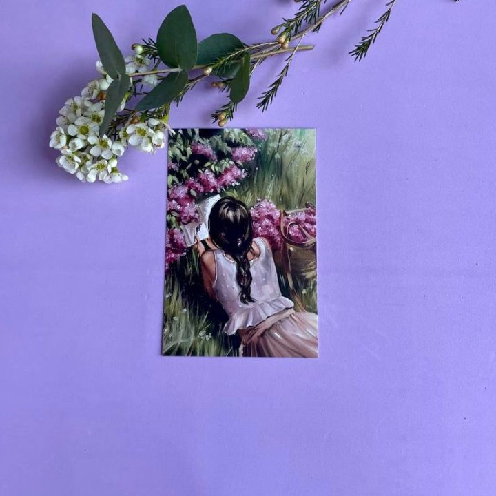 Открытка к букету "Среди пионов" в Новокузнецке