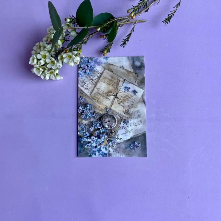 Открытка к букету "Время" в Новокузнецке