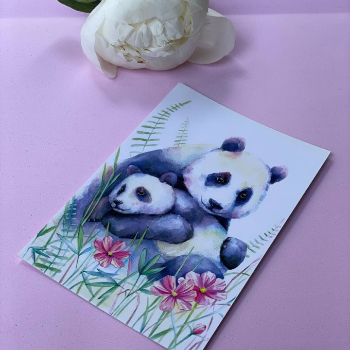 Открытка к букету "Объятие Панды" в Новокузнецке