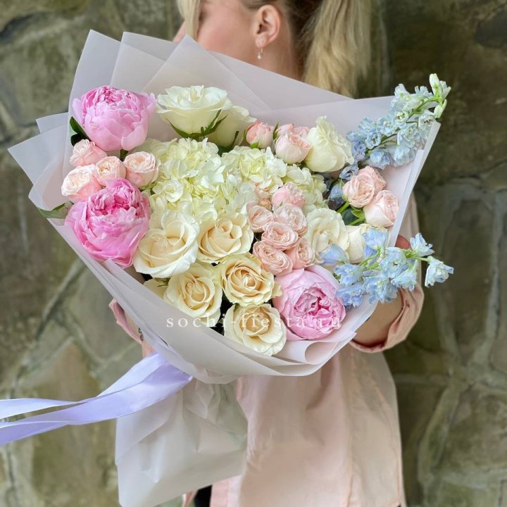 Букет с пионами "Богема" в Новокузнецке