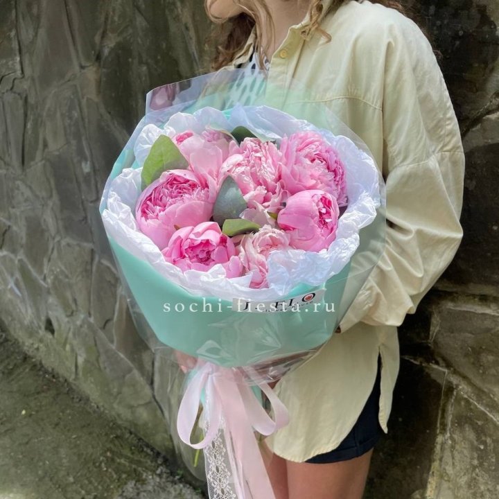 7 зефирных пионов в фоамиране в Новокузнецке