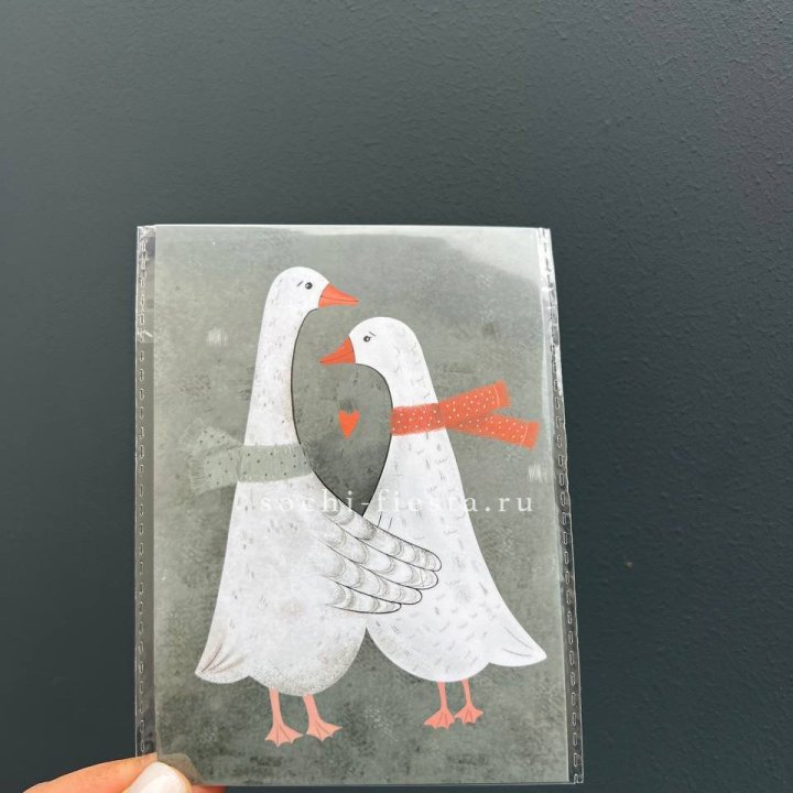 Открытка к букету "Гуси” в Новокузнецке