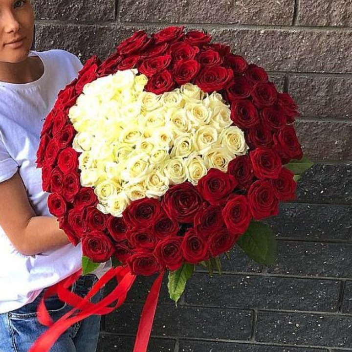 101 роза "Сердце" в Новокузнецке