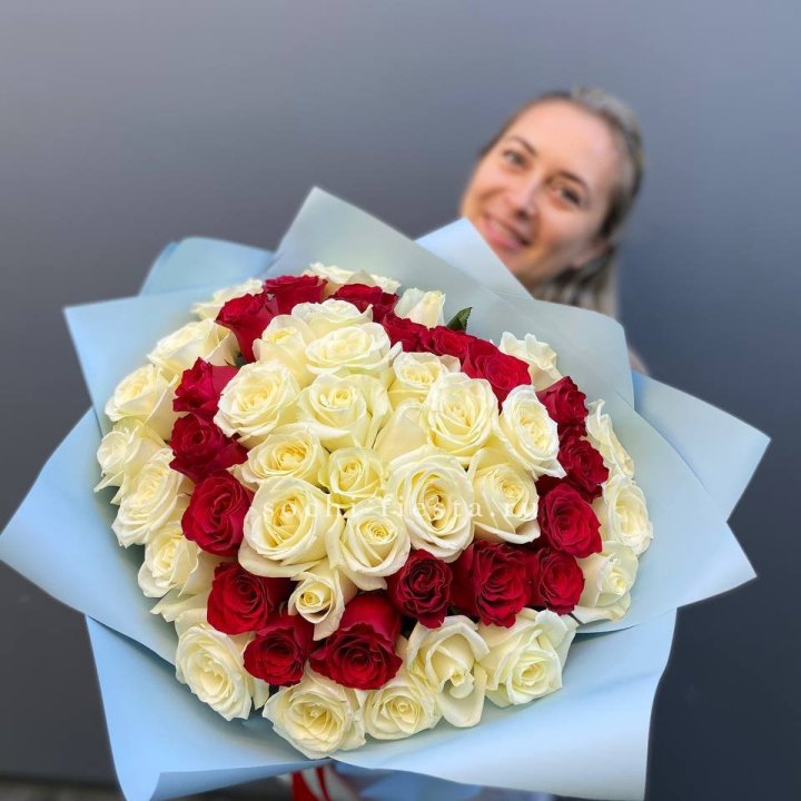 51 роза "Сердце" в Новокузнецке