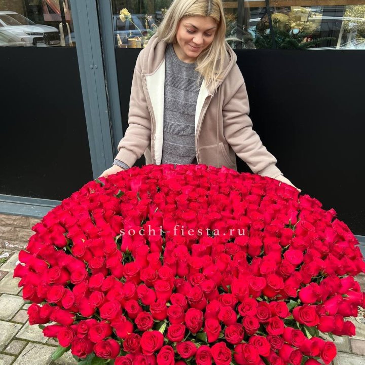 501 красная роза в корзине в Новокузнецке