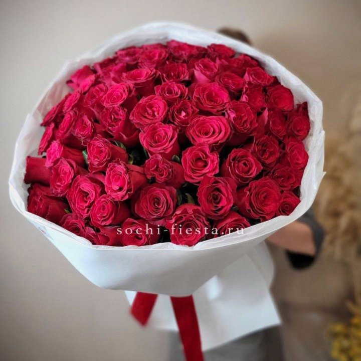 65 красных роз вайт в Новокузнецке