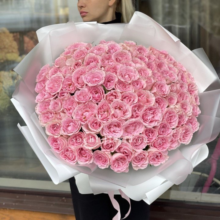 101 нежно-розовая роза в Новокузнецке