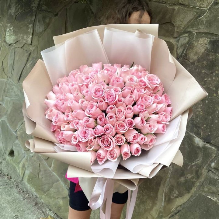 101 нежно-розовая роза Каролина  в Новокузнецке