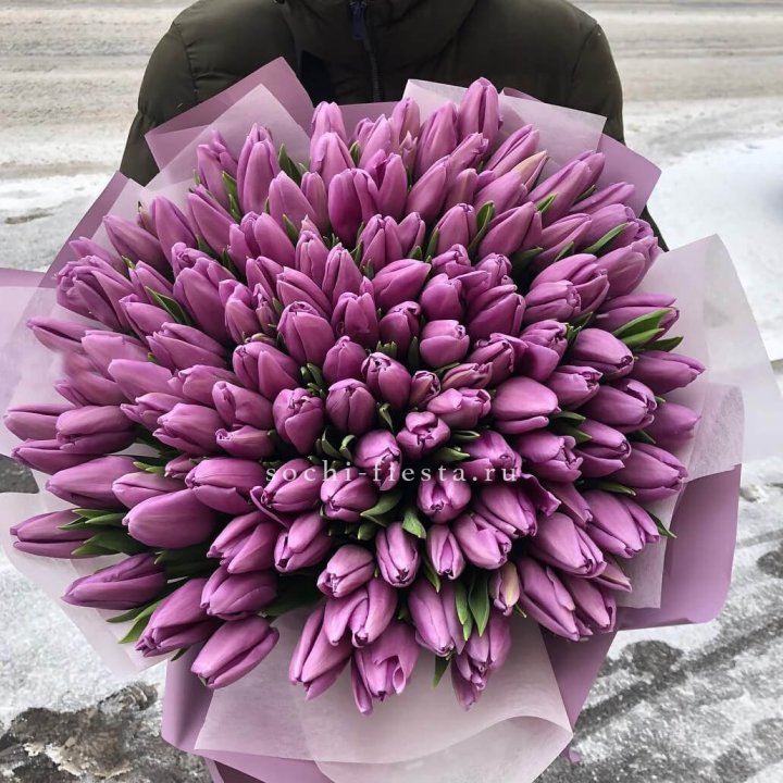 101 сиреневый тюльпан в Новокузнецке