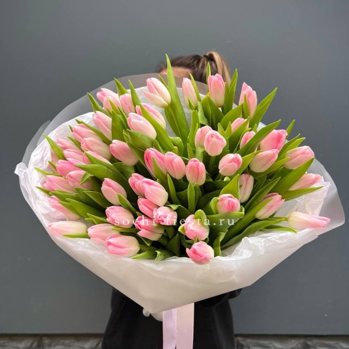 Букет тюльпанов нежно-розовых в Новокузнецке