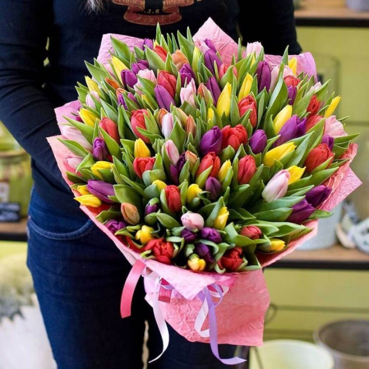 101 тюльпан "Джуси" в Новокузнецке