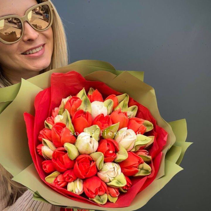 Зефирный букет из тюльпанов в Новокузнецке